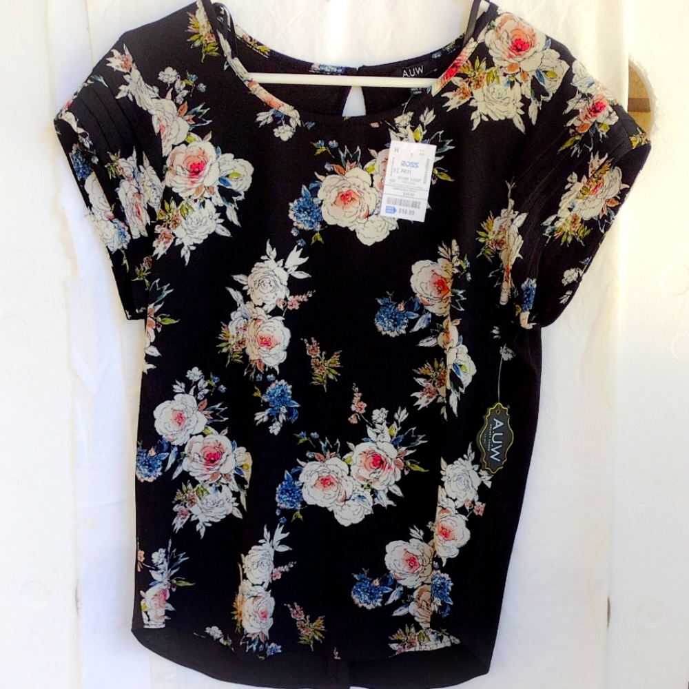 New A.U.W. Floral Black Size Med